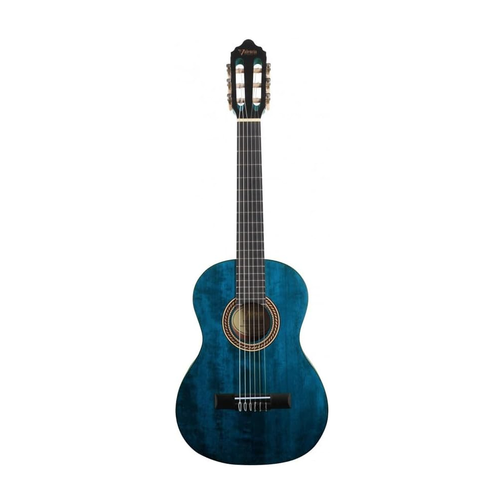 Valencia VC202TBU 200 series Classical Guitar - Transparent Blue (1/2 size)