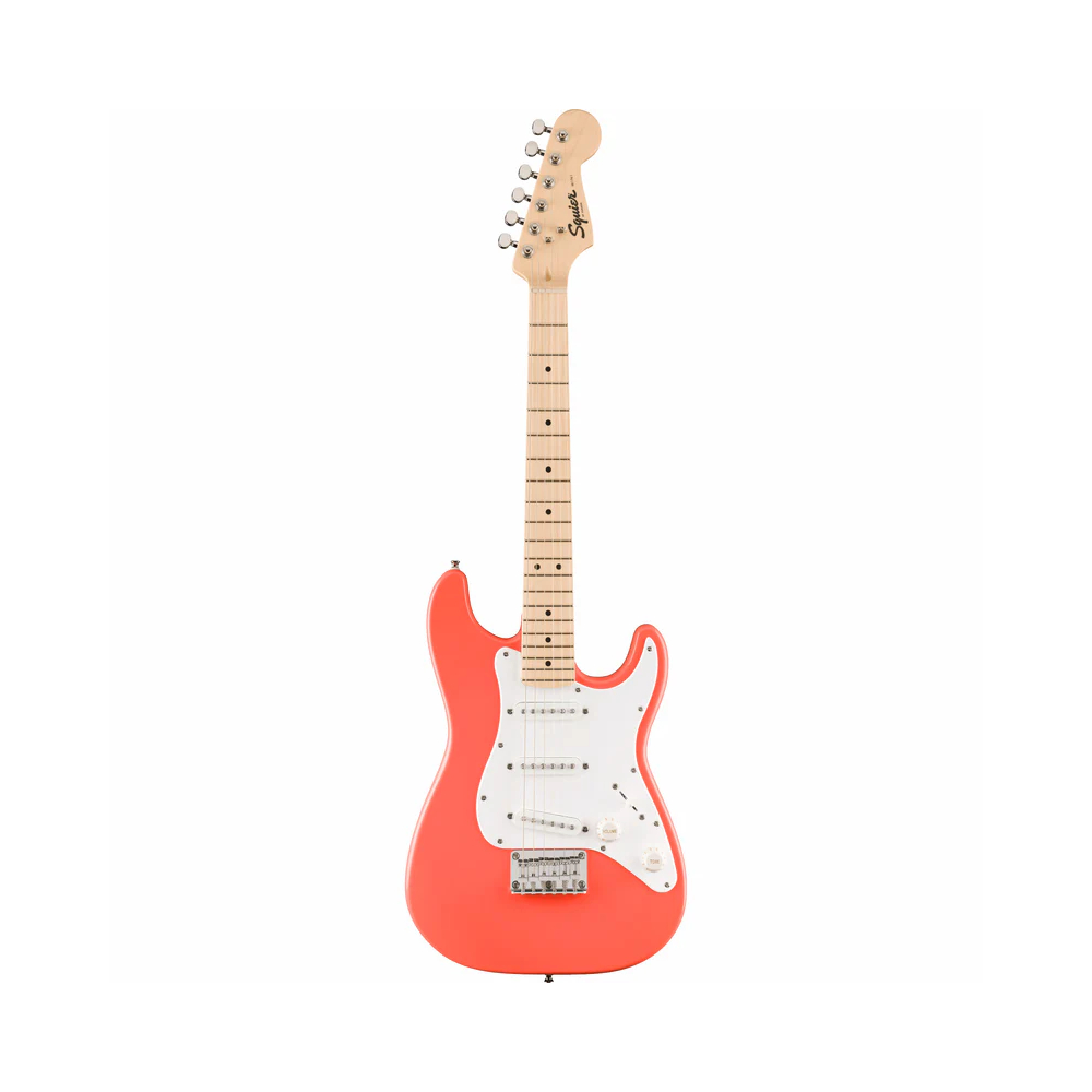 Squier FSR Mini Stratocaster Electric Guitar Laurel FB - Tahitian Coral (370122511)
