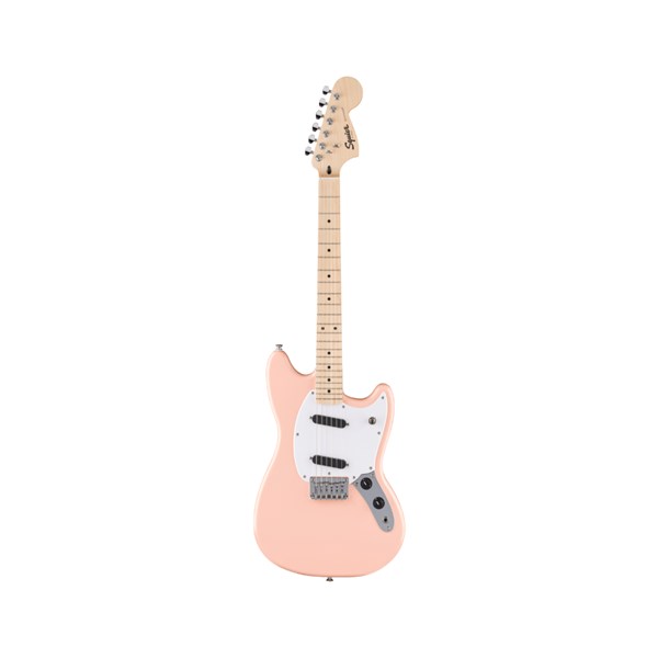Squier FSR Sonic Mustang Electric Guitar w/White Pickguard, Maple FB, Shell Pink (373652556)