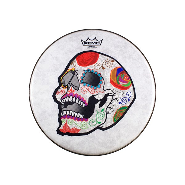 Remo CS-0814-20-AB002 14-inch Jose Pasillas ArtBEAT Artist Collection Drum Head (Candy Skull)