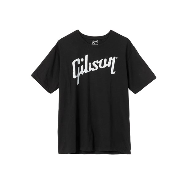 Gibson Distressed Logo Tee (GA-BLKTSM) - Black / Small