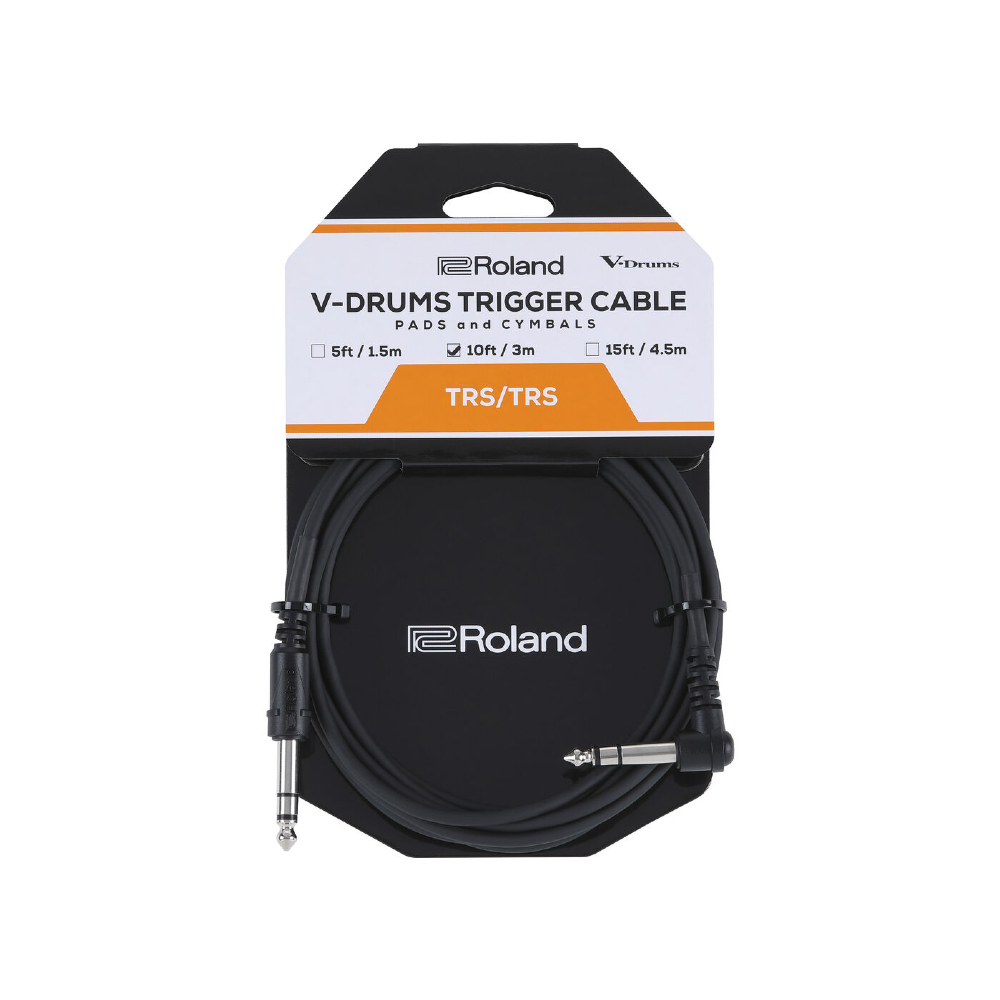 Roland PCS-10-TRA 1/4-inch TRS Male to 1/4-inch TRS Male Right Angle Percussion Trigger Cable (10 foot)