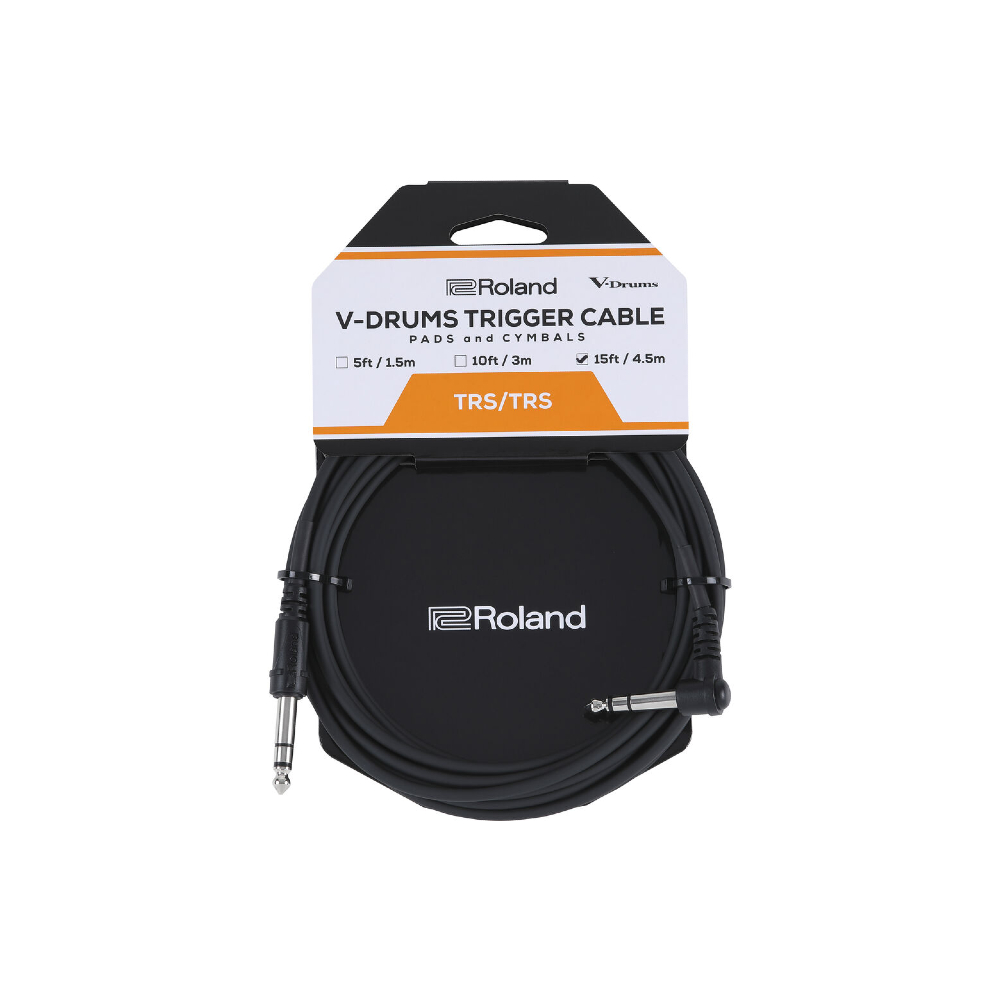 Roland PCS-15-TRA 1/4-inch TRS Male to 1/4-inch TRS Male Right Angle Percussion Trigger Cable (15 foot)