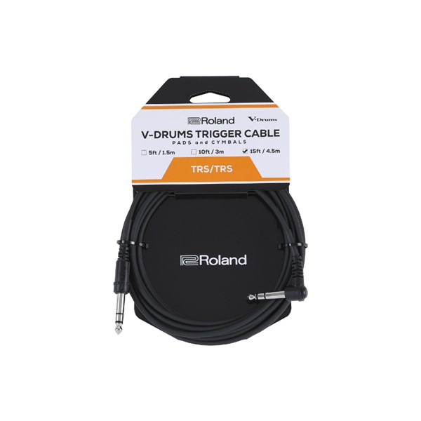 Roland PCS-15-TRA 1/4-inch TRS Male to 1/4-inch TRS Male Right Angle Percussion Trigger Cable (15 foot)