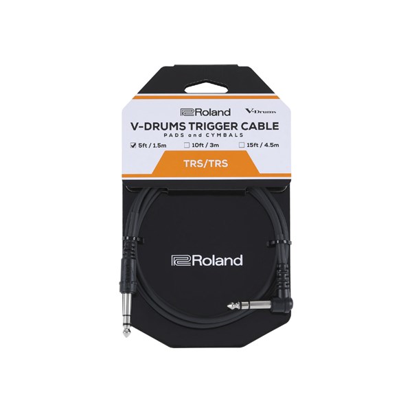 Roland PCS-5-TRA 1/4-inch TRS Male to 1/4-inch TRS Male Right Angle Percussion Trigger Cable (5-foot)