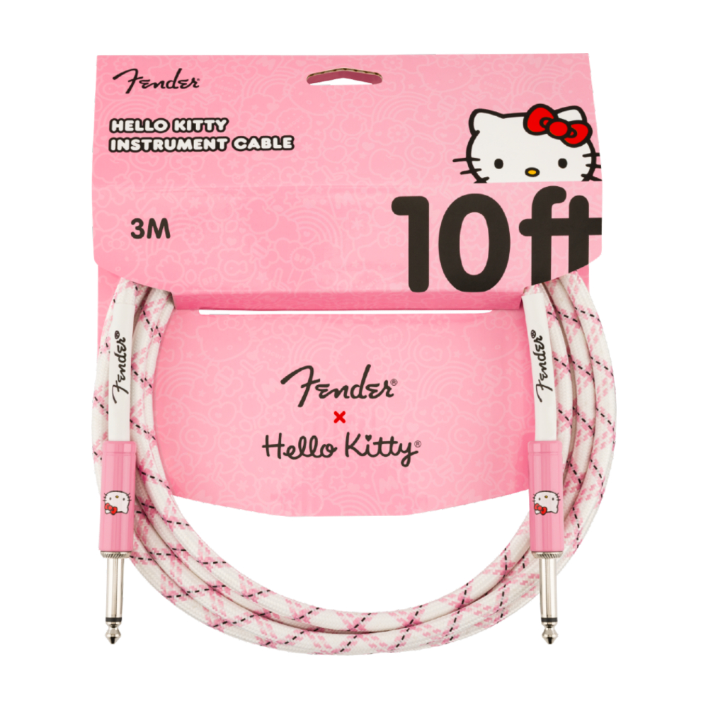 Fender x Hello Kitty White/Pink Woven Instrument Cable 10 ft (990818123)