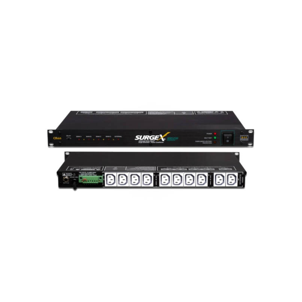 SurgeX SEQ-1216i 16A Power Sequencer with 10 IEC Outlets
