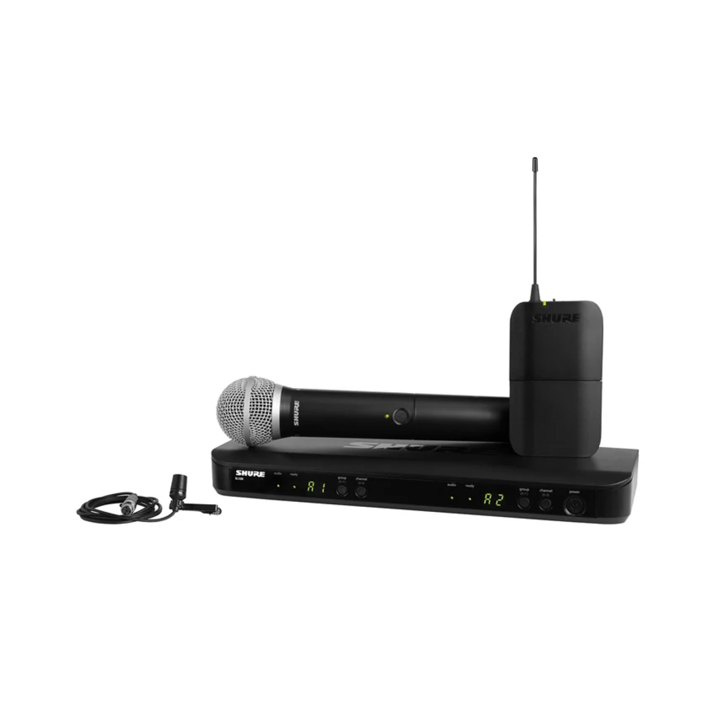 Shure BLX1288/CVL DUAL Wireless Combo System BLX88/PG58/CVL K3E 606-630MHz (UK Version)