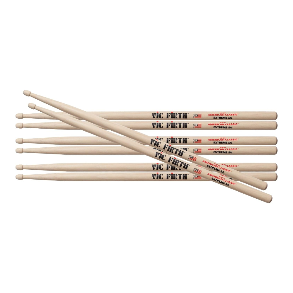 Vic Firth PX5A.3-X5A.1 American Classic Extreme Drumsticks (4 Pack)
