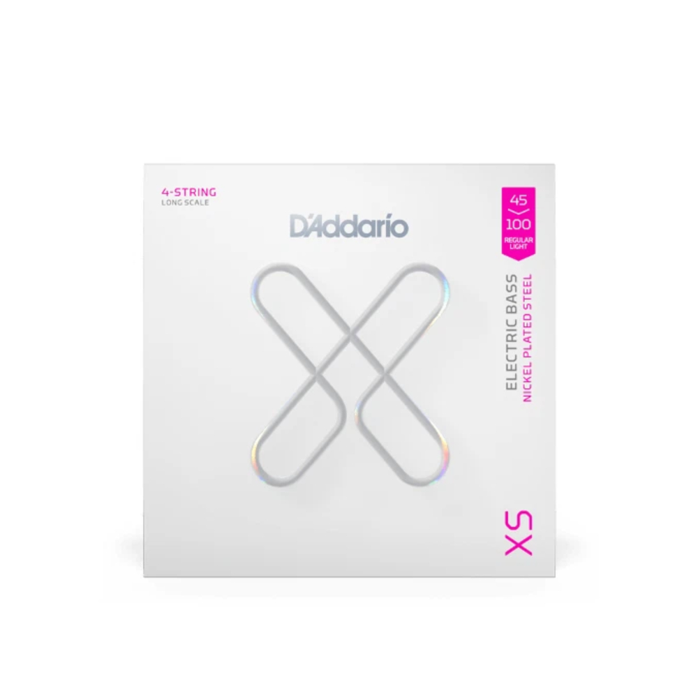D'Addario XSB45100 XS Nickel Electric Bass Guitar Strings (.045-.100 Regular Light)