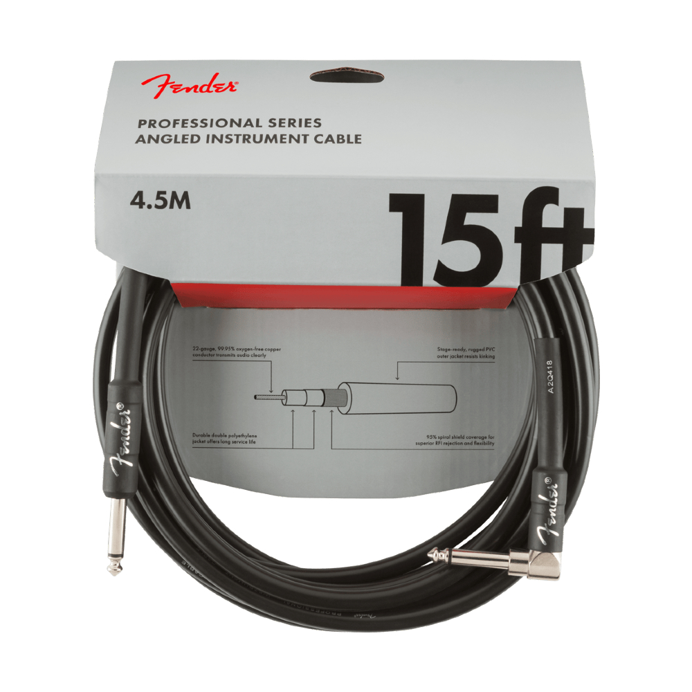 Fender Professional Series 15-foot Instrument Cable - Black (990820059)