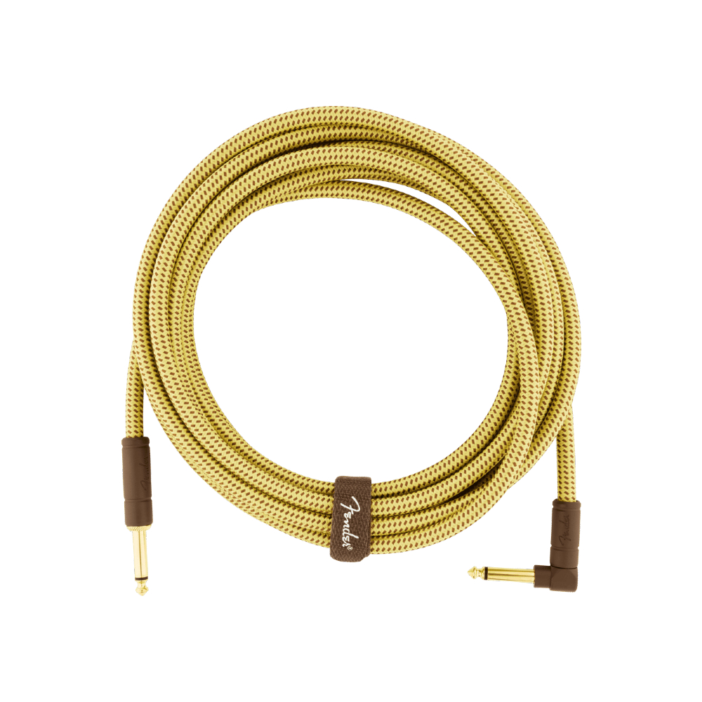 Fender Deluxe Series 15-foot Instrument Cable, Straight/Angle - Tweed (990820086)